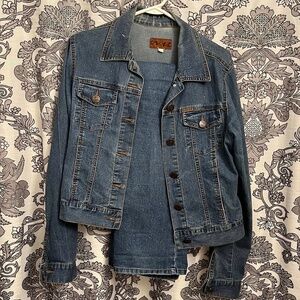 Crest 2 piece sparkly jean jacket & pants